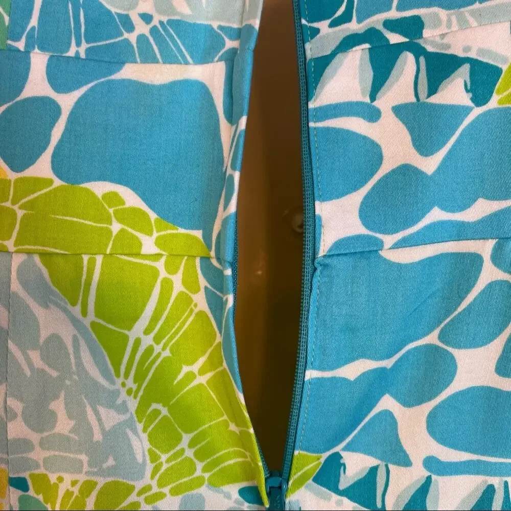 Lilly Pulitzer Crystal Strapless Dress Lagoon Blue Green Resort Wear Size 0 - Picture 10 of 10